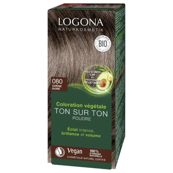 LOGONA Tinte Vegetal 080 Castaño Natural 100g - Imagen 1